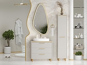 Шкаф пенал Brevita Эльче 35 L ELC-05035-010L Серый кашемир Золото-9