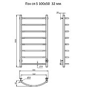 Электрический полотенцесушитель Тругор Пэк сп 5 100х50 Черный-1