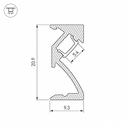 Профиль алюминиевый Arlight SL-BEVEL 043688 цвет черный-2