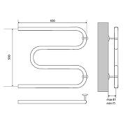 Водяной полотенцесушитель Melodia della vita Simple Polymer М-образный 50х60х1 MTRSP5060PLR Полированная сталь-1