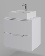 Тумба с раковиной Orange Line 60 Li-60TuwMDF+B04-405W подвесная Белая матовая-2