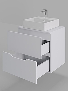 Тумба с раковиной Orange Line 60 Li-60TuwMDF+B04-405W подвесная Белая матовая-3