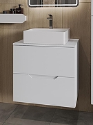 Тумба с раковиной Orange Line 60 Li-60TuwMDF+B04-405W подвесная Белая матовая-4