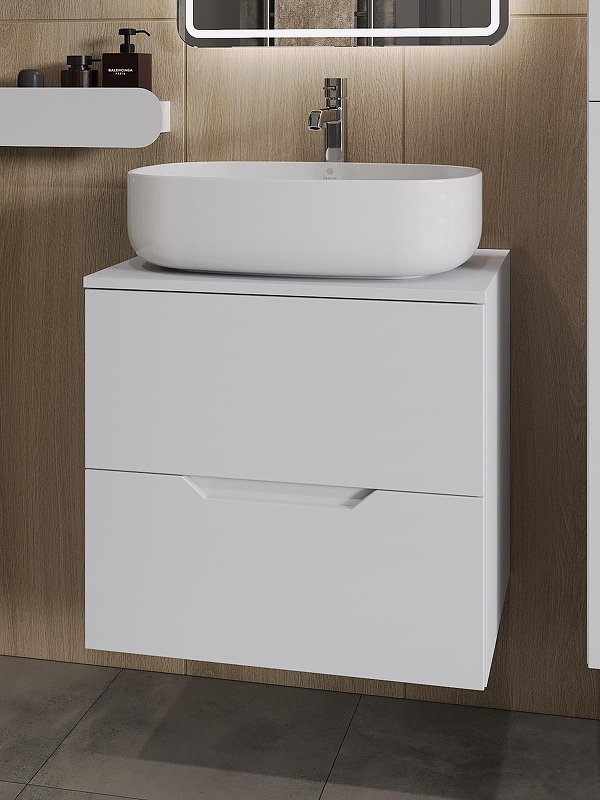 Тумба с раковиной Orange Line 60 Li-60TuwMDF+B07-540W подвесная 