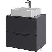 Тумба с раковиной Orange Line 60 Li-60TugMDF+B04-405W подвесная Графит матовый