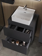 Тумба с раковиной Orange Line 60 Li-60TugMDF+B04-405W подвесная Графит матовый-5