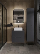 Тумба с раковиной Orange Line 60 Li-60TugMDF+B04-405W подвесная Графит матовый-6