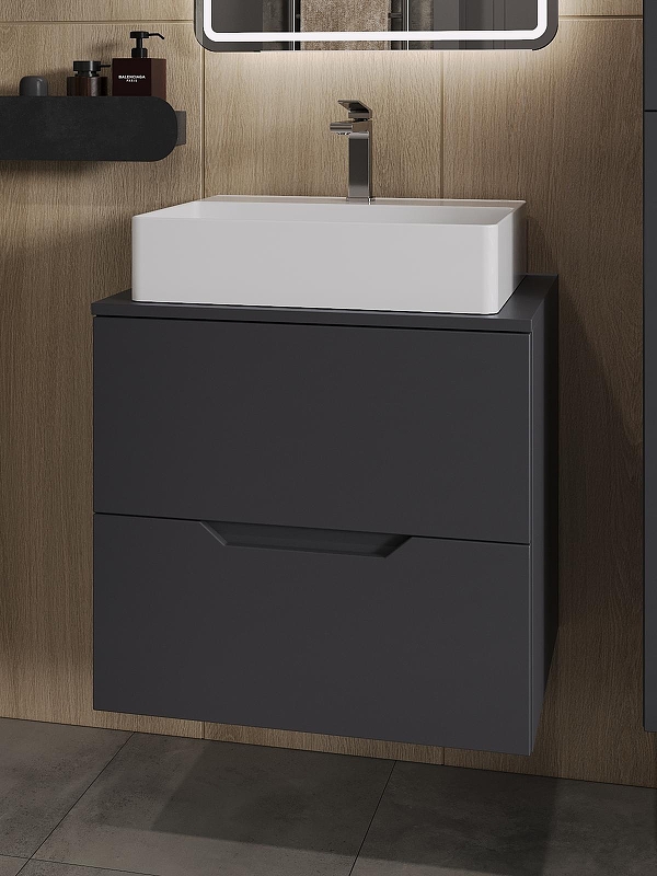 Тумба с раковиной Orange Line 60 Li-60TugMDF+B04-500W подвесная 