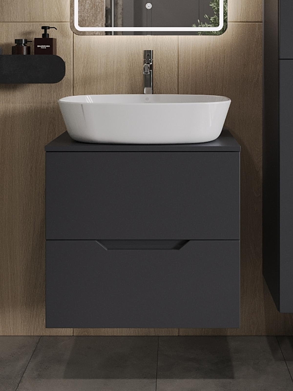 Тумба с раковиной Orange Line 60 Li-60TugMDF+B08-500W подвесная 