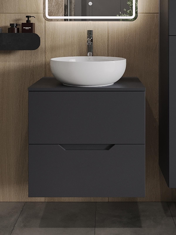 Тумба с раковиной Orange Line 60 Li-60TugMDF+B07-420W подвесная 