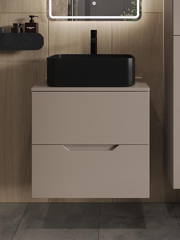 Тумба с раковиной Orange Line 60 Li-60TuLMDF+B02-460MB подвесная 