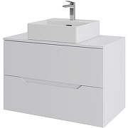 Тумба с раковиной Orange Line 80 Li-80TuwMDF+B04-405W подвесная Белая матовая