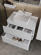 Тумба с раковиной Orange Line 80 Li-80TuwMDF+B04-405W подвесная Белая матовая-3