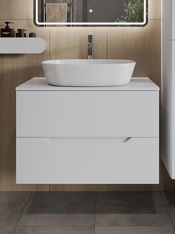 Тумба с раковиной Orange Line 80 Li-80TuwMDF+B08-500W подвесная 