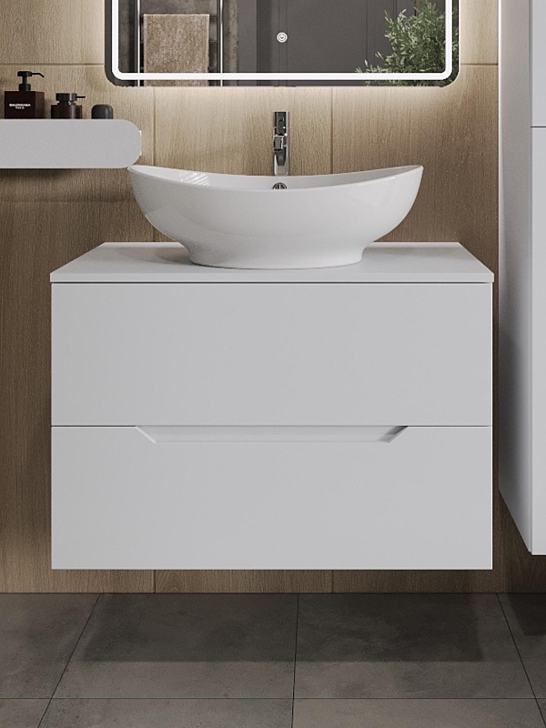 Тумба с раковиной Orange Line 80 Li-80TuwMDF+B08-585W подвесная 