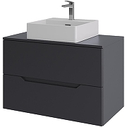 Тумба с раковиной Orange Line 80 Li-80TugMDF+B04-405W подвесная Графит матовый