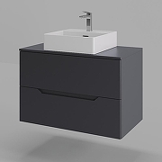 Тумба с раковиной Orange Line 80 Li-80TugMDF+B04-405W подвесная Графит матовый-1