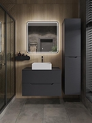 Тумба с раковиной Orange Line 80 Li-80TugMDF+B04-405W подвесная Графит матовый-4