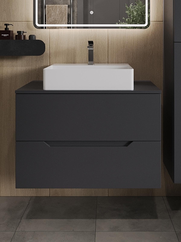 Тумба с раковиной Orange Line 80 Li-80TugMDF+B04-500W подвесная 