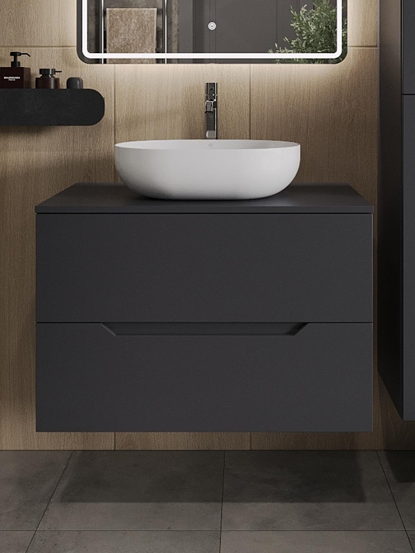 Тумба с раковиной Orange Line 80 Li-80TugMDF+B05-480W подвесная 