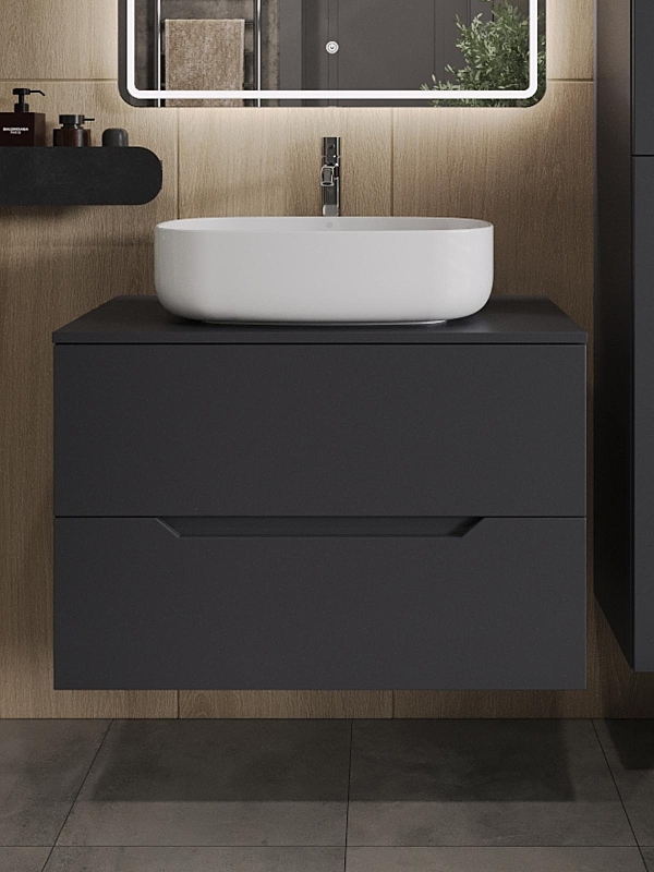 Тумба с раковиной Orange Line 80 Li-80TugMDF+B07-540W подвесная 