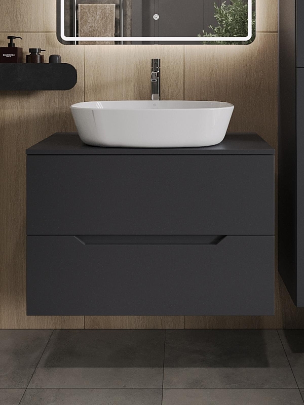 Тумба с раковиной Orange Line 80 Li-80TugMDF+B08-500W подвесная 