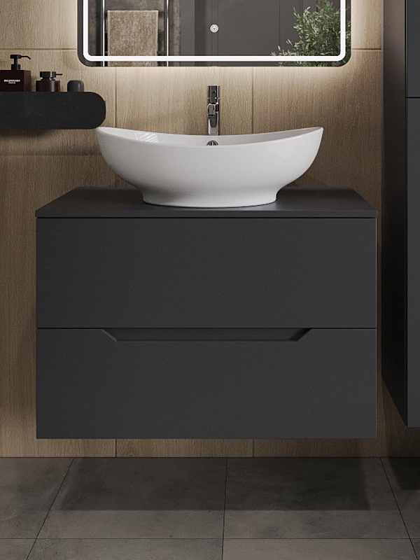 Тумба с раковиной Orange Line 80 Li-80TugMDF+B08-585W подвесная 