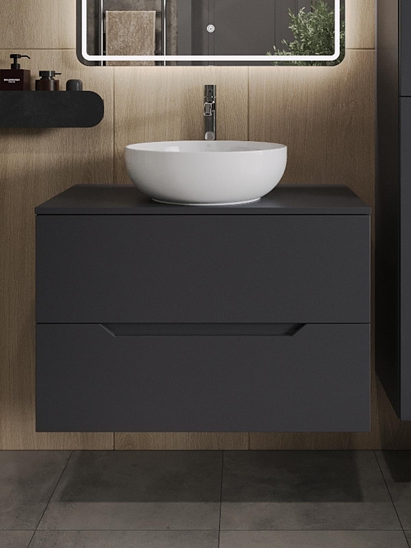 Тумба с раковиной Orange Line 80 Li-80TugMDF+B07-420W подвесная 