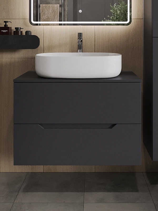 Тумба с раковиной Orange Line 80 Li-80TugMDF+B08-600W подвесная 