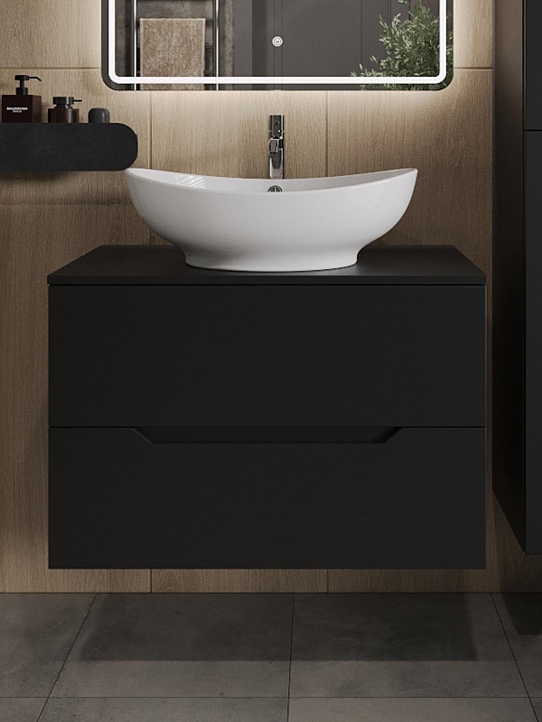 Тумба с раковиной Orange Line 80 Li-80TubMDF+B08-585W подвесная 