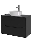 Тумба с раковиной Orange Line 80 Li-80TubMDF+B09-360W подвесная Черная матовая