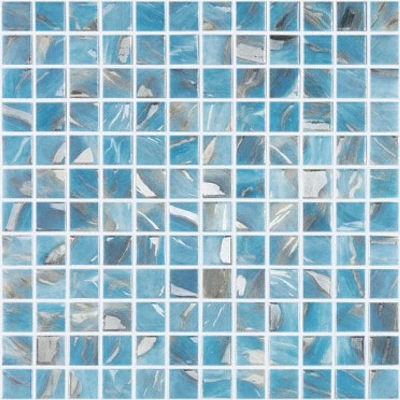 Стеклянная мозаика Vidrepur Oasis Blue №7102 на сетке 