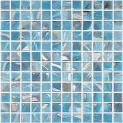 Стеклянная мозаика Vidrepur Oasis Blue №7102 на сетке 25x25 см