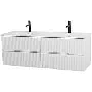 Тумба под раковину Cezares Duet-N 140 DUET-N-1400-4C-SO-2-BL подвесная Bianco Lucido-1