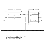 Тумба под раковину Cezares Duet-N 60 DUET-N-600-2C-SO-BL подвесная Bianco Lucido-8