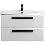 Тумба под раковину Cezares Eco-Cer-N 90 ECO-CER-N-900-2C-SO-BL подвесная Bianco Lucido без ручек