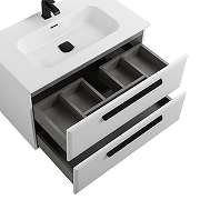 Тумба под раковину Cezares Eco-Cer-N 90 ECO-CER-N-900-2C-SO-BL подвесная Bianco Lucido без ручек-2