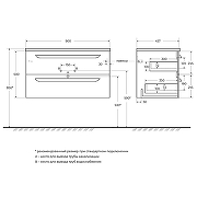 Тумба под раковину Cezares Eco-Cer-N 90 ECO-CER-N-900-2C-SO-BL подвесная Bianco Lucido без ручек-11