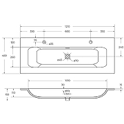 Раковина Cezares Eco 120 CZR-8073-120-1-2 Белая-5
