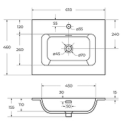 Раковина Cezares Eco 60 CZR-8073-60 Белая-3