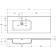 Раковина BelBagno 120 L BB1200ETL-L Белая-4
