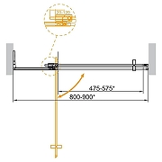 Душевая дверь Cezares Slider 90 SLIDER-B-1-80/90-BR-GM профиль Оружейная сталь стекло бронзовое-2