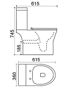 Унитаз компакт Agger AT07000 с бачком и сиденьем Микролифт-9