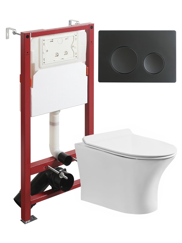 Комплект унитаза с инсталляцией Orange CI01-100W+APB144 