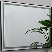 Зеркало Fixsen Led 90х70 FX-2090F с подсветкой Графит с сенсорным выключателем и диммером