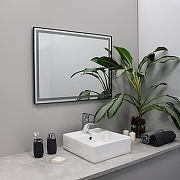 Зеркало Fixsen Led 90х70 FX-2090F с подсветкой Графит с сенсорным выключателем и диммером-2