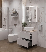 Тумба под раковину Aquanet Джейн 70 335423 подвесная Белая матовая-28