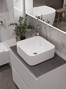 Тумба под раковину Aquanet Джейн 70 335423 подвесная Белая матовая-31