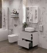 Тумба под раковину Aquanet Джейн 70 335423 подвесная Белая матовая-32