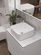 Тумба под раковину Aquanet Джейн 70 335423 подвесная Белая матовая-35